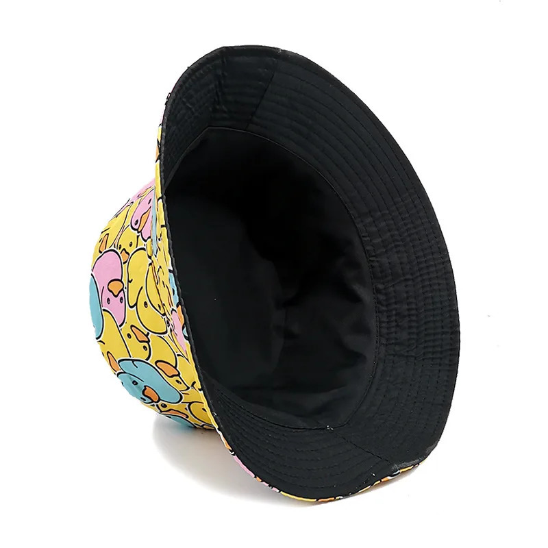 Bocca Duck Bucket Hat Cartoon Yellow Fisherman Hats Cute Double Sides Reversible Panama Cap For Men Women Summer Outdoor Travel 250117