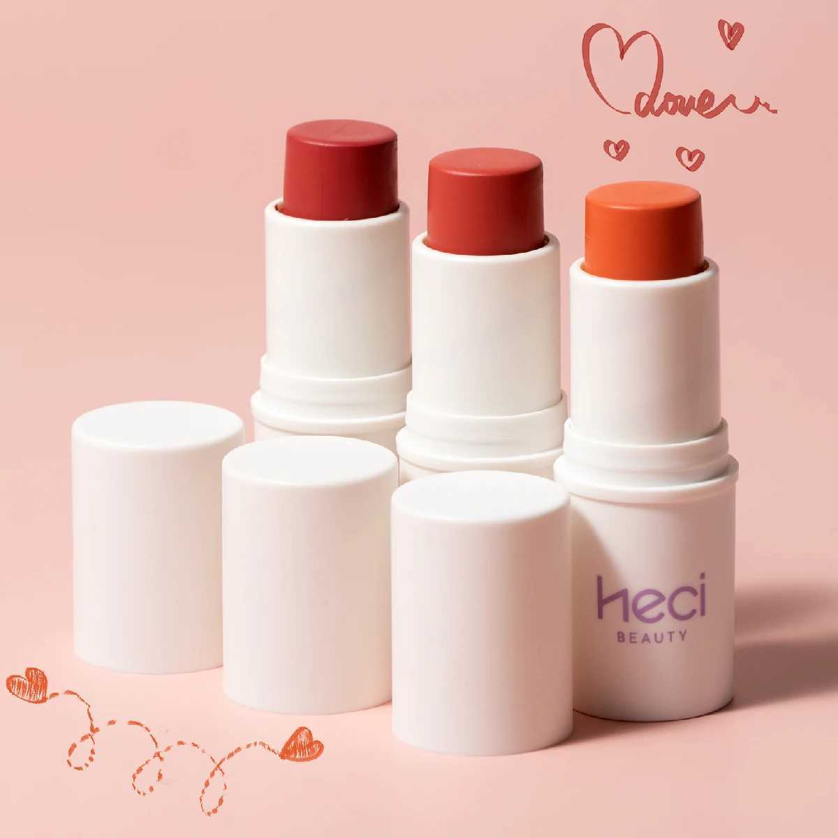 Womens Gift Creamy B Sticks 3pcs/Set Vibrant Orange Red B Waterproof Multifunctional Face Makeup Moisturizer StickW250220