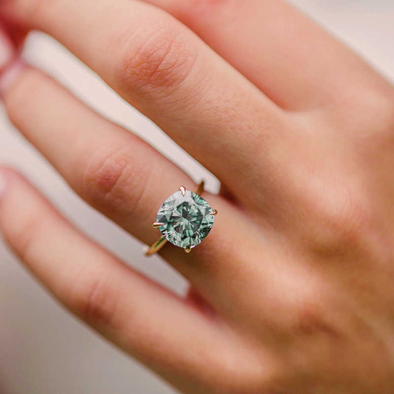Luster Jewellery Cushion Cut 10/14/18k Pure Gold Wholesale Custom Jewelry Moissanite Ring Stone High Quality for Wedding Band