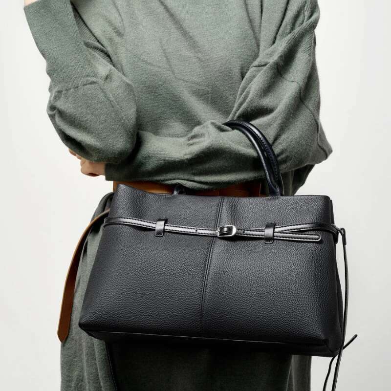 Toptrends Cowhide Genuine Leather Large Tote Handbags For Women 2025 Designer Top Handle Work Office Ladies Shoulder Bags