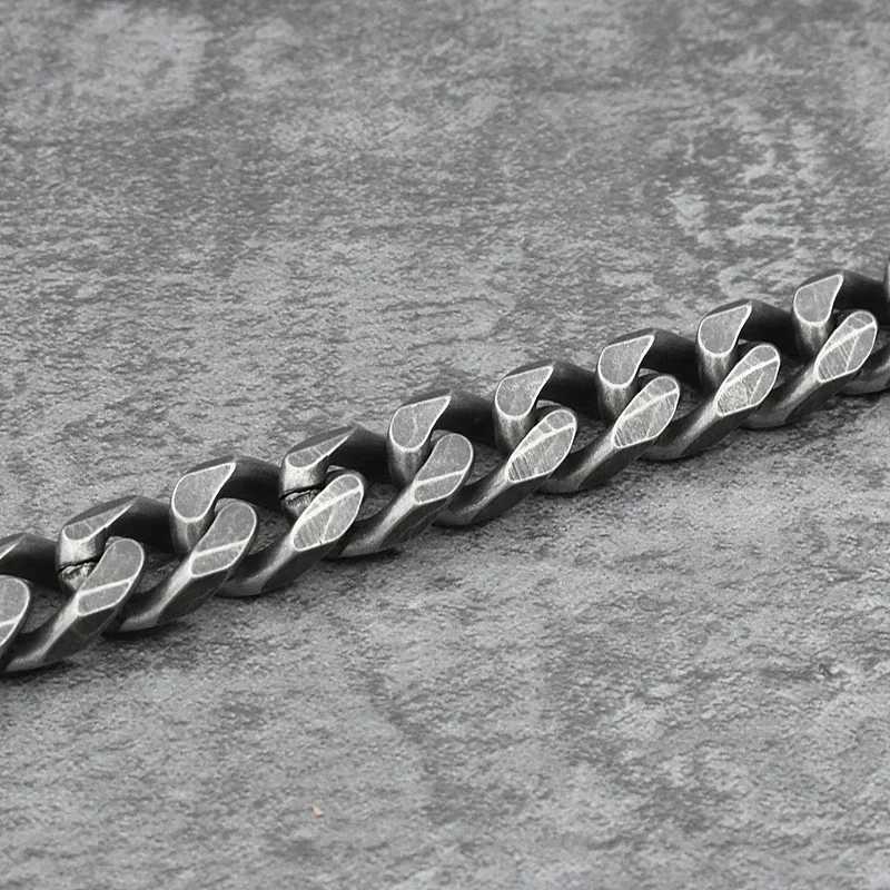 Punk Vintage Stainl Steel Rock Bangle Bracelet Cuban Chain Fashion Jewelry Hip Hop R Women Men Unisex Gift PartyXJ250219