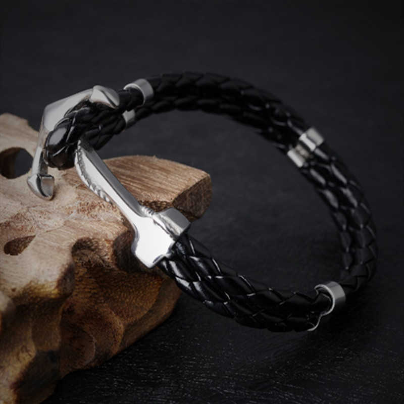 Charm Bracelets Ship anchor woven multi-layer simple mens Bracelet H25220