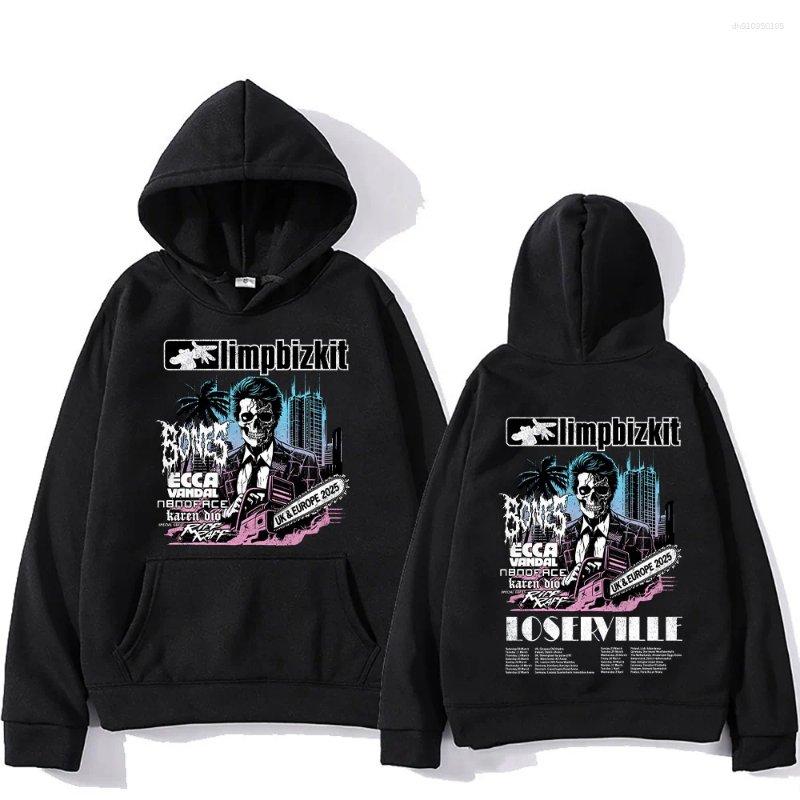Men's Hoodies Limp Bizkit Pullovers UK And Europe Tour Graphic Printing Sweatshirts Men Women Oversized Clothing High Street Casual