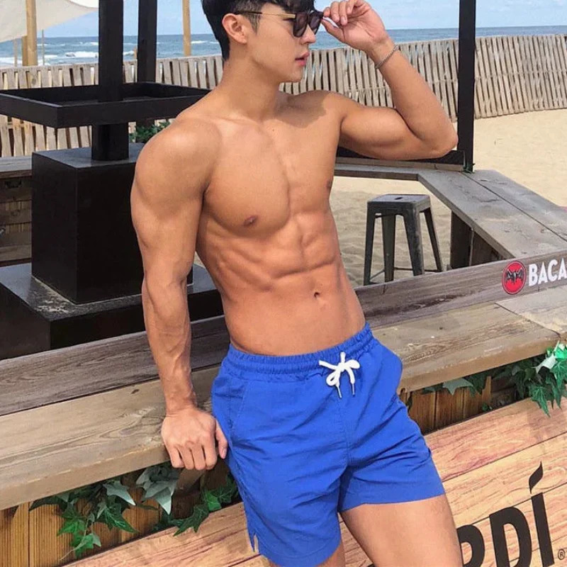 Mens sports shorts blue mens shorts swimming gym beach handle innovative Xxl pocket Y2k non elastic thin pine 250220