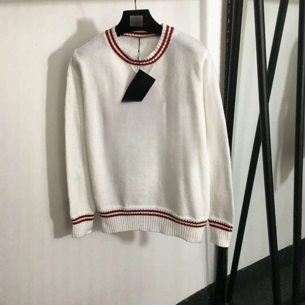 Designer Women's Sweaters Color Blocking Large Letter Round Neck Long Sleeved Pullover Knitted Sweater