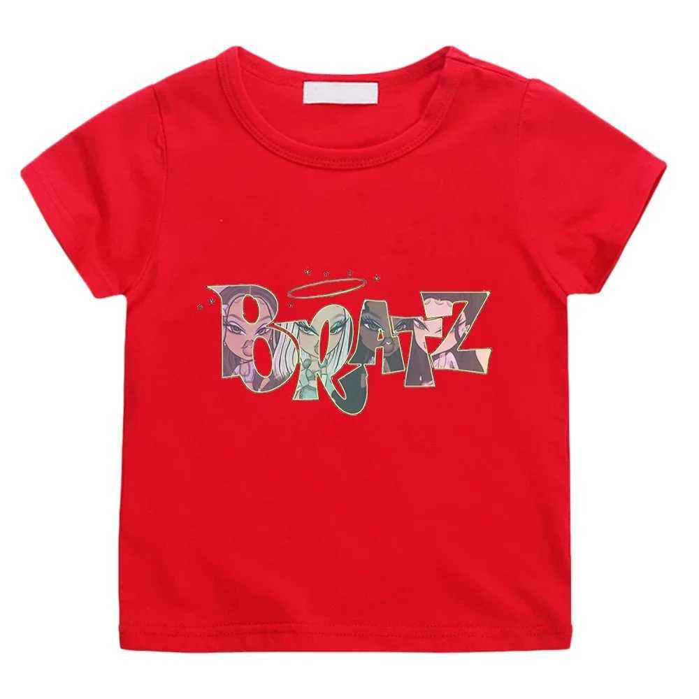 T-shirts Cool Girl Bratz Letter Print T-Shirts for Girls Clothing Harajuku Kawaii Kids Summer Clothes Boys Graphic Tee 100% Cotton Tops H250220