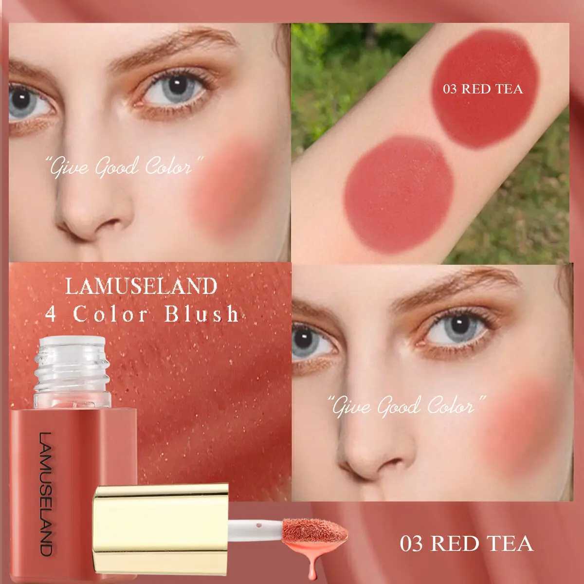 Multi-use Liquid B Moisturizing Cream Tint Rouge Shadow Lips Cheek Eyes Makeup Mini Matte Orange-red Contours Ber StickW250220