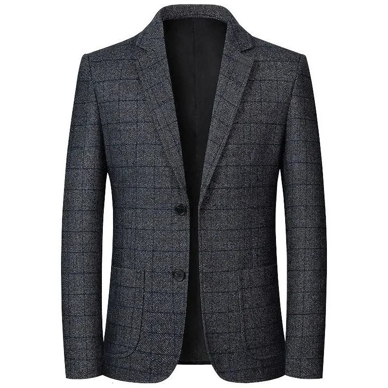 Mens Formal Wear Plaid Suits Jackets Spring Autumn Man Business Casual Blazers Coats Male Slim Fit Suits Blazers Size 4XL 250220