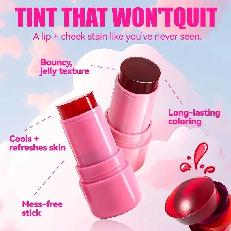 Grape Jelly B Lipstick Red Tint Lip and Cheek Dual-use Ber Cream Long Lasting Waterproof Rouge Cheek Color Lip BalmW250220