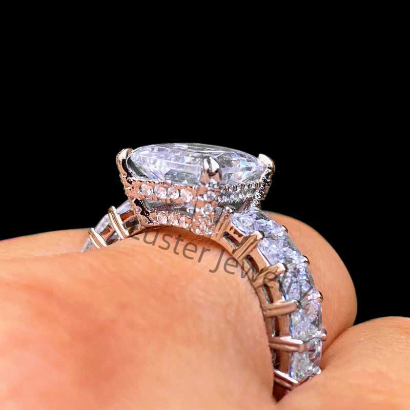 Luster Jewellery D White Engagement 925 Sterling Silver Eternity Men Ring Moissanite Diamond