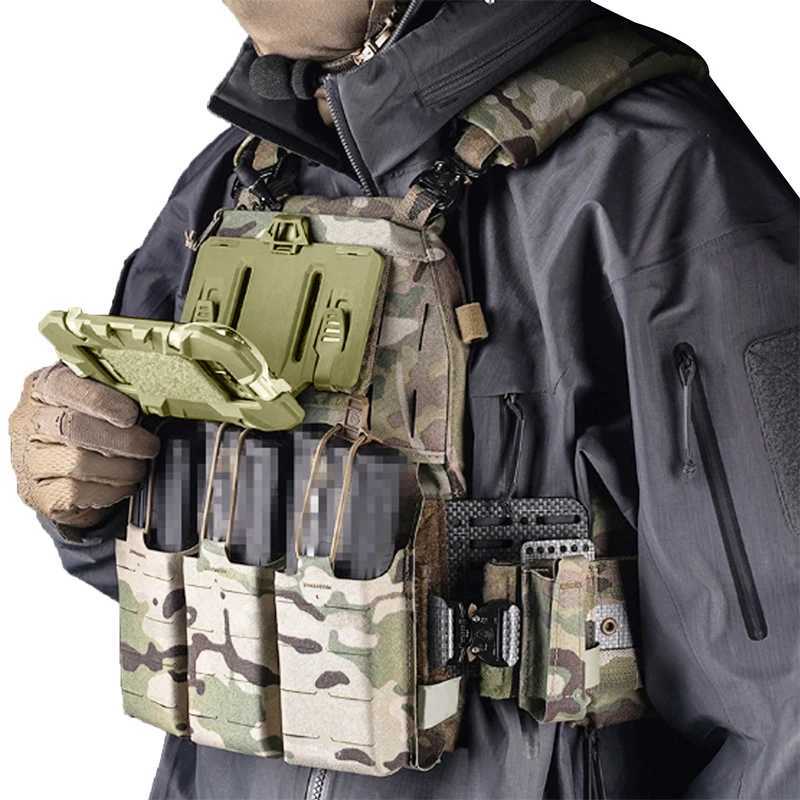 Multi-function mounted Tactical vest chest mounted universal chest mobile phone board carrier folding navigation board holderXJ250219
