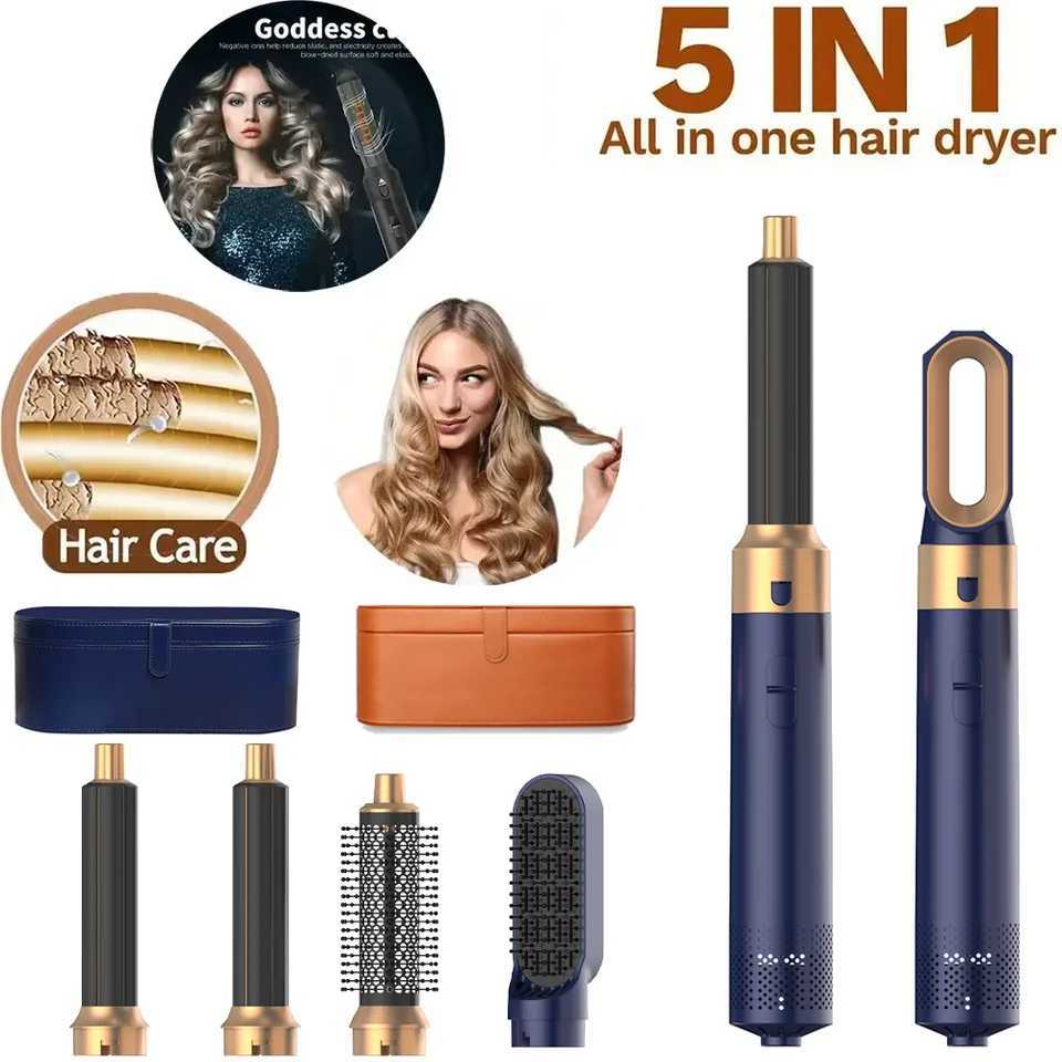 New 5-in-1 hair dryer hot comb set professional curling iron straightener styling tool for hair dryer Ho W250220