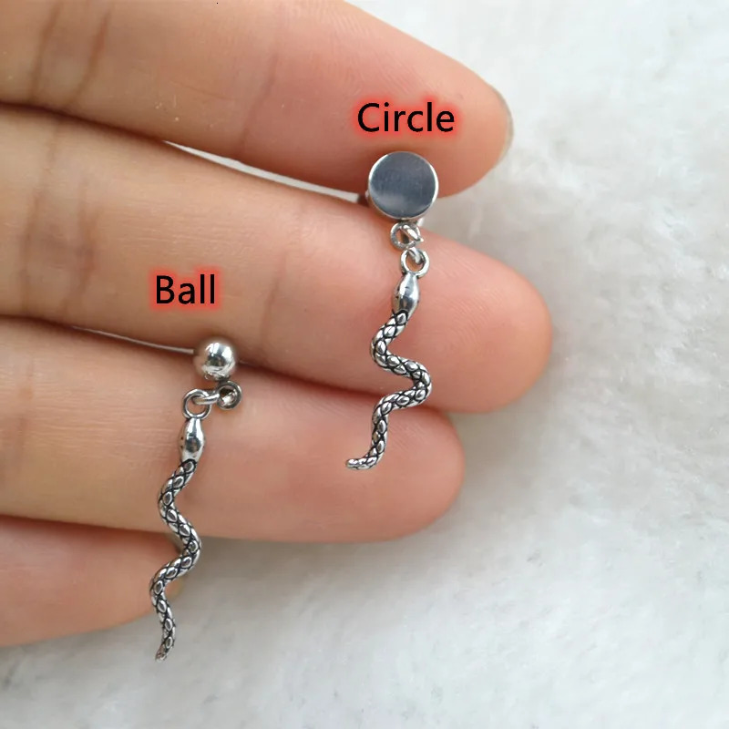 Lot50pcs Body Perforated Jewelry - Full Stainless Steel Serpentine Earcup Ring Fastener EMO Round Earrings Mens/Womens Earrings/Earrings 250220
