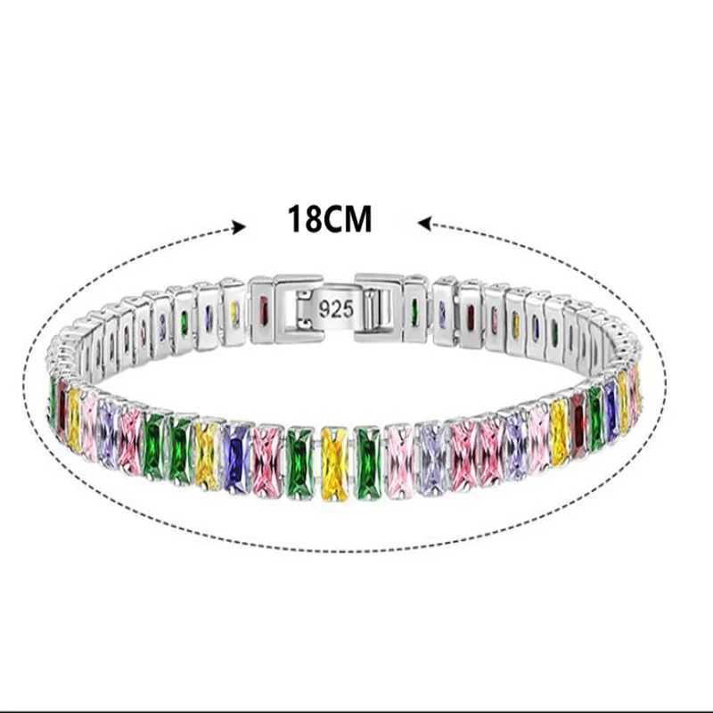 Hot sales 925 Sterling Silver Bracelet Noble Color Crystal Hand For Women Charm Wedding designer Jewelry Gift Party 18cmXJ250219