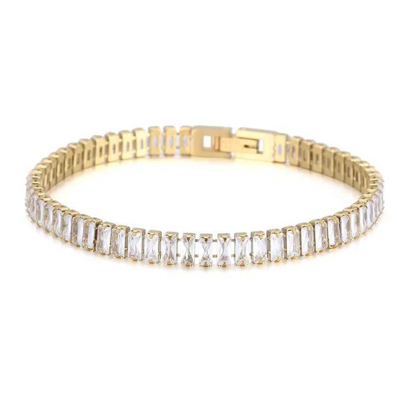 Charm Bracelets Internet celebrity crystal color diamond zircon bracelet single row full diamond fashionable tennis chain colorful bracelet H25220