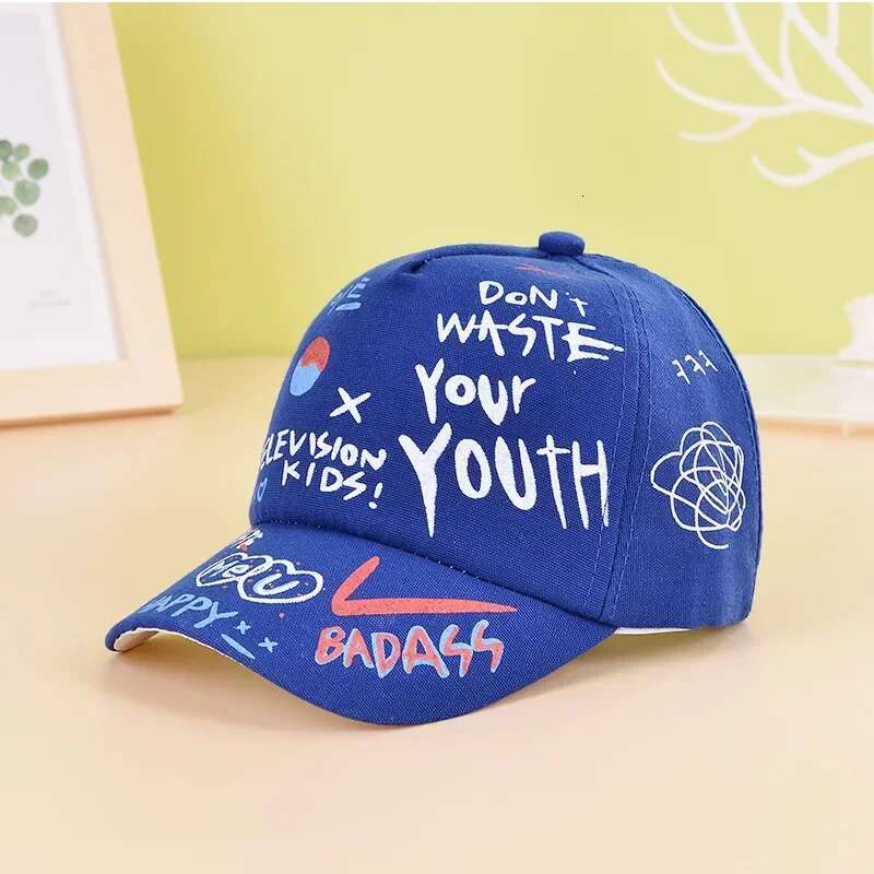 Ddmyshoesvip Children Graffiti Baseball Cap New Spring Summer Solid Sunhat Boys Girls Cotton Snapback Caps Cute Kids Hip Hop Fishing Hat