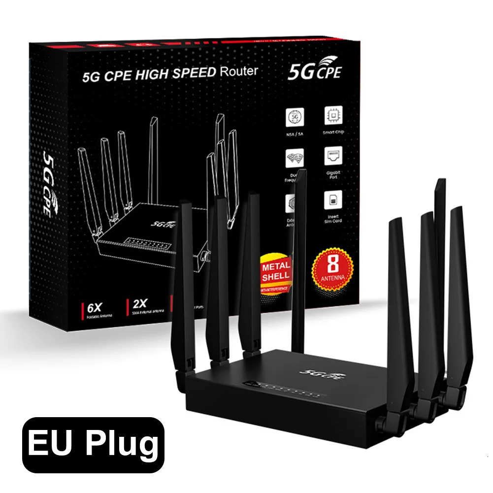 5G CPE WIFI6 Router 4LAN 1WAN Ports WIFI with SIM Card Solt Dual Band 24G58G Wireless 5dBi High Gain Antenna 250213