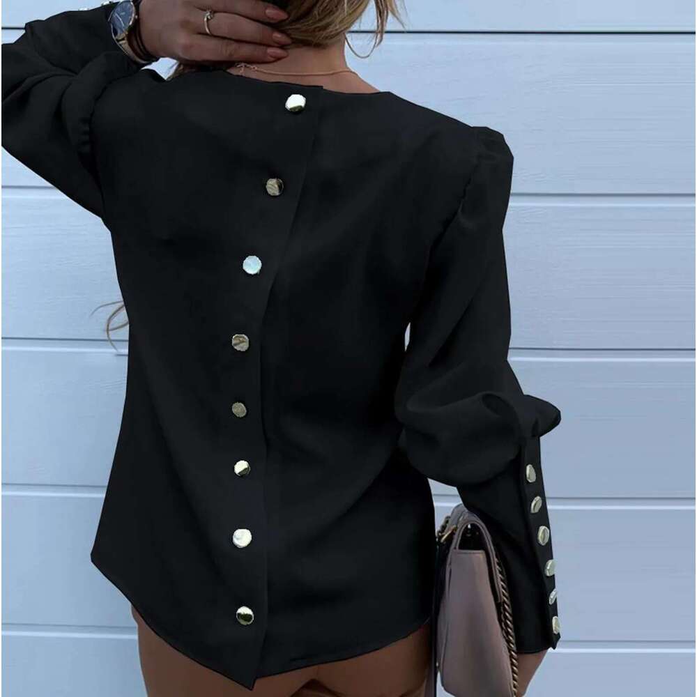 Ladies Summer Tops Women Fashion Solid Round Neck Long Sleeves Blouse Loose Tunic Top Womens Short Sleeve Denim Shirt