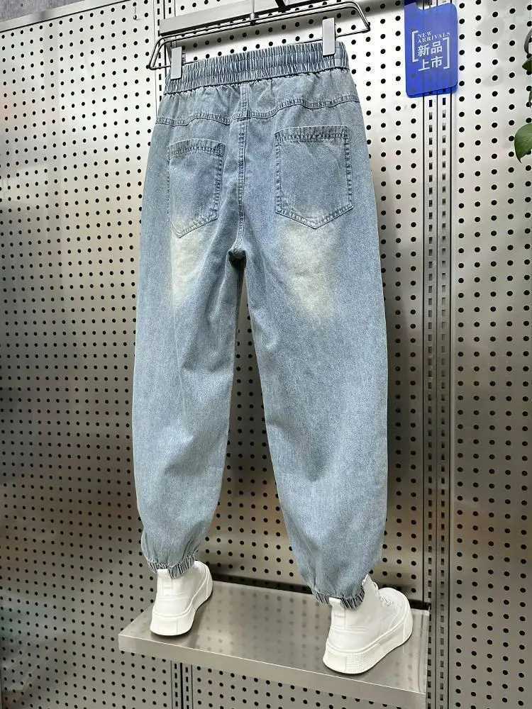 Mens Broken Hole Harlan Jeans Pants Loose Contrast Color Beggar Cargo Denim Pants Baggy Jeans For Men Y2k Streetwear mens pants X250220