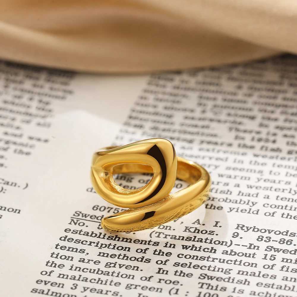 Vintage Stainless Steel Rings for Wen Punk Chunky Irregar Smooth Adjustable Open Ring Jewelry Weddings Gifts X250220