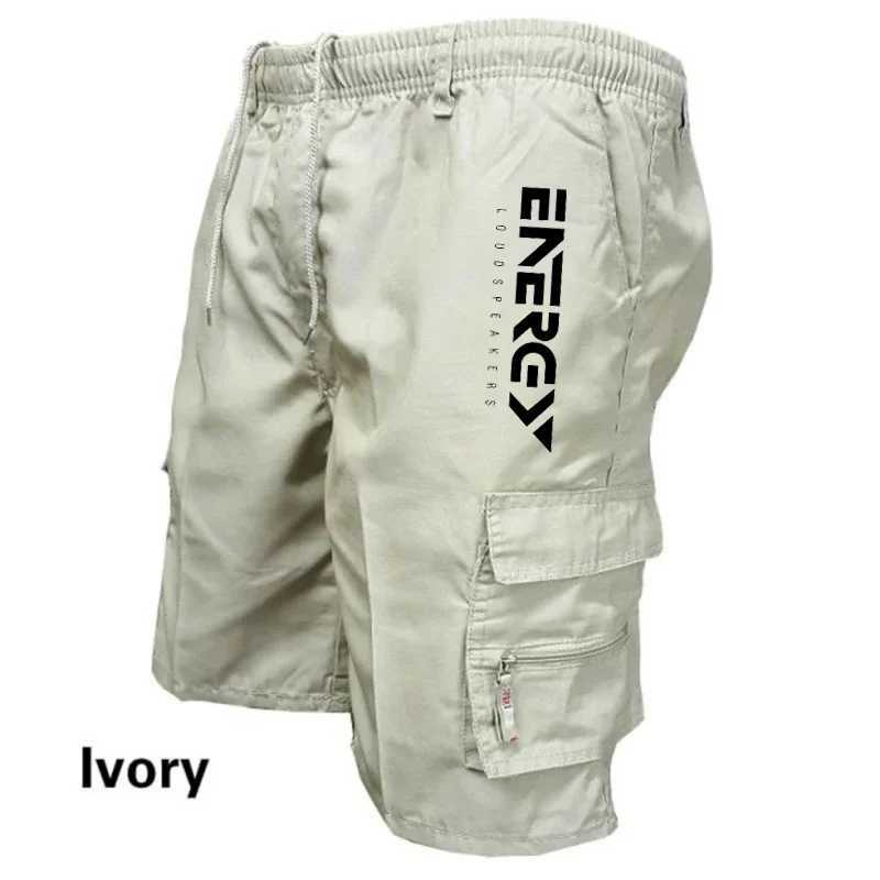 Outdoor Cargo Shorts Male Overalls Elastic Waist Cycling Shorts Multi-pockets Loose Work Shorts Quick Dry Sport Printed Trousers X250220