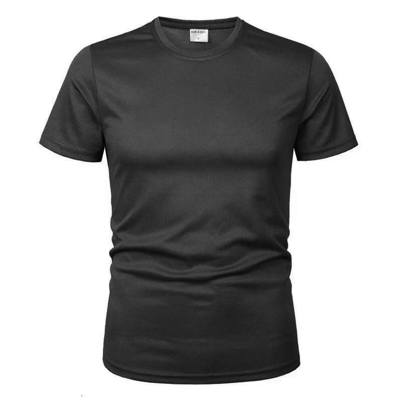 MEGE-Men's Short Sleeve Round Neck T-shirt, Brand Clothing, Solid, Breathable, Quick Drying, Casual