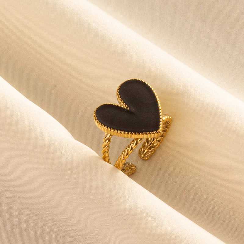 Balck Enamel Gold Plated Fire Evil Eye Stainless Steel Ring Vintage Finger Jewelry Sun Moon Star Rings For Wen Men Bague X250220