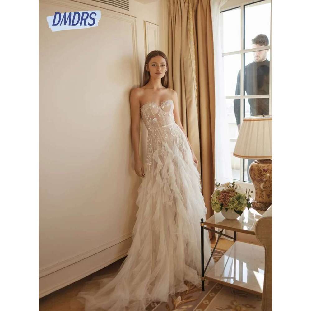 Charming Lace Sweetheart Neck Wedding Dress Elegant Ruched A e Women Customized Bride Wear Dreamy Corset Illusion Bridal Gown