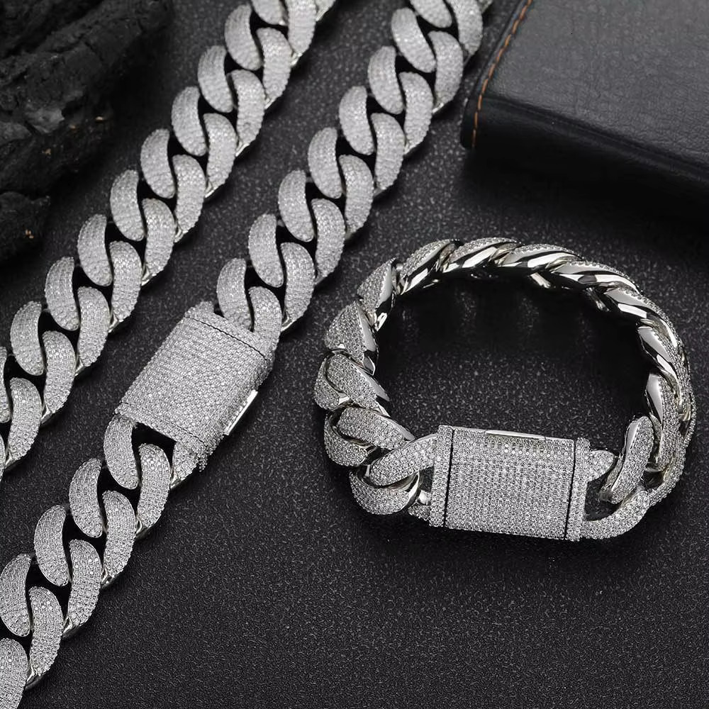 14k 22k genuine certificate silica fashion Cuban chain necklace jewelry