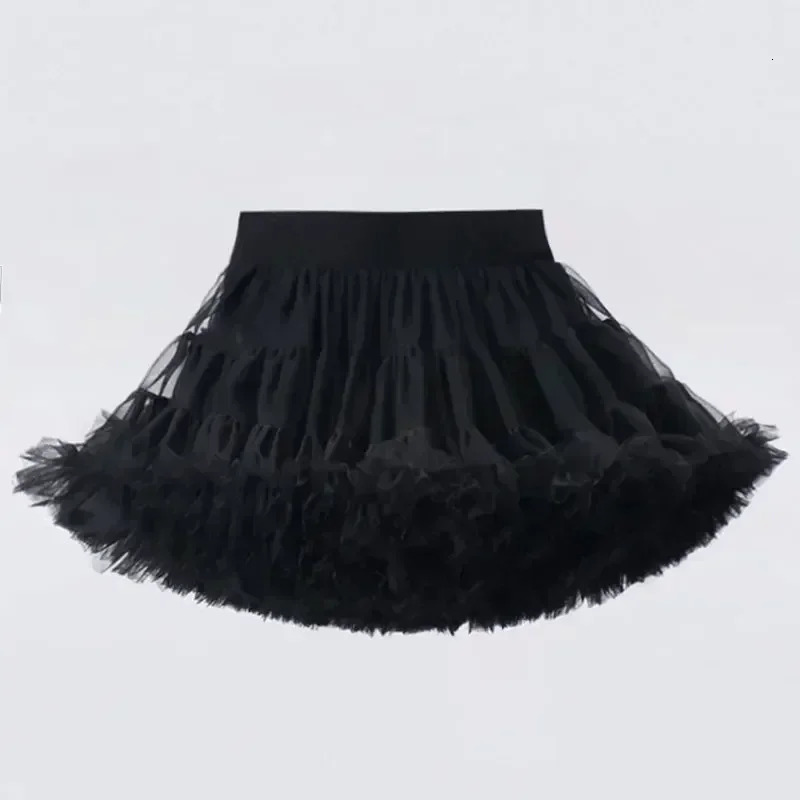 1-8T Lace Skirt Girls Fluffy Chiffon Pettiskirt Solid Colors Tutu Skirts Girl Dance Skirt Christmas Tulle Petticoat Tulle B062 250220