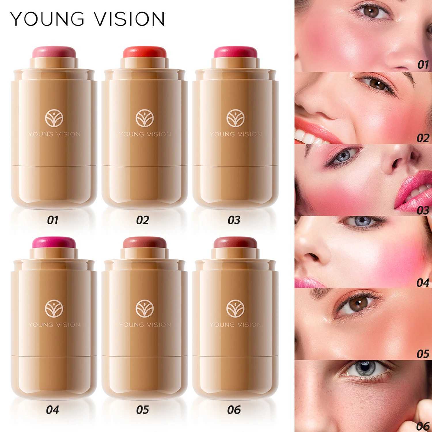 VISION 6colors/pack Matte Long Lasting Color Pocket B Stick Waterproof Sweatproof Lips Cheeks Creamy Rouge BerryW250220