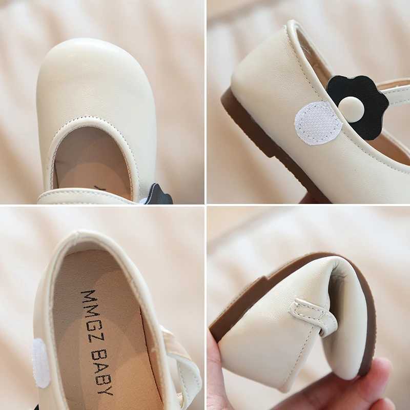 Girls Princess Shoes Flower Cute Shallow Daily Kids Ballet Flats Three Colors Four Seasons Light 21-30 Pu Leather Children Shoe X250220