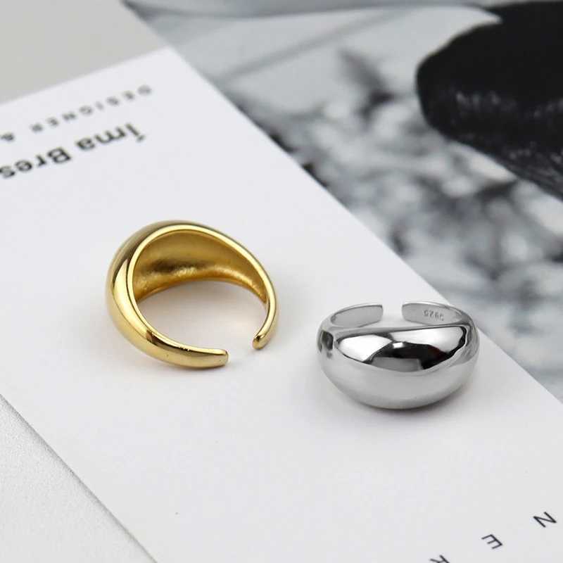 VENTFILLE 925 Sterling Silver Ring for Wen Men Smooth Geetric Finger Ring Adjustable Party Jewelry s X250220