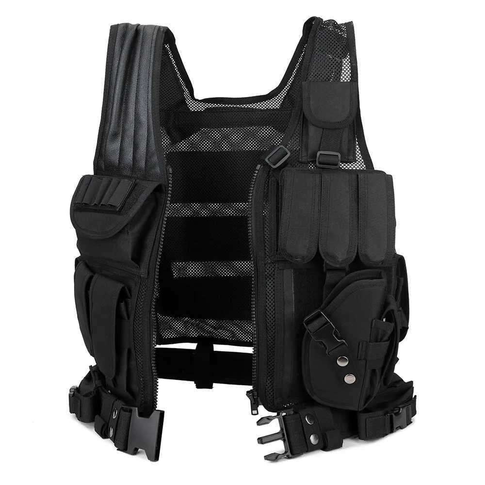 Security Tactical Men Vest Adjustable Multi-pocket Breathable Paintball Combat Gilet Tactique Sportswear Training For WargameXJ250219