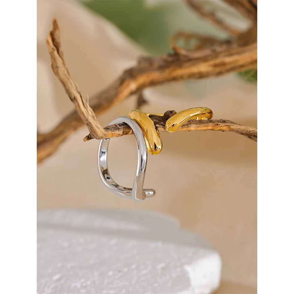 Yhpup Minimalist New Style Stainless Steel Open Chic Adjustable Ring Fashion Thin Finger Korean High Quality Jewelry 18K Golden X250220