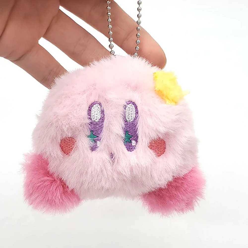 Kirby Keychain Plush Doll 10Cm Kawaii Backpack Hang Key Fashion Pink Star Gifts Pendant Toys for Birthday Children Friends W250219