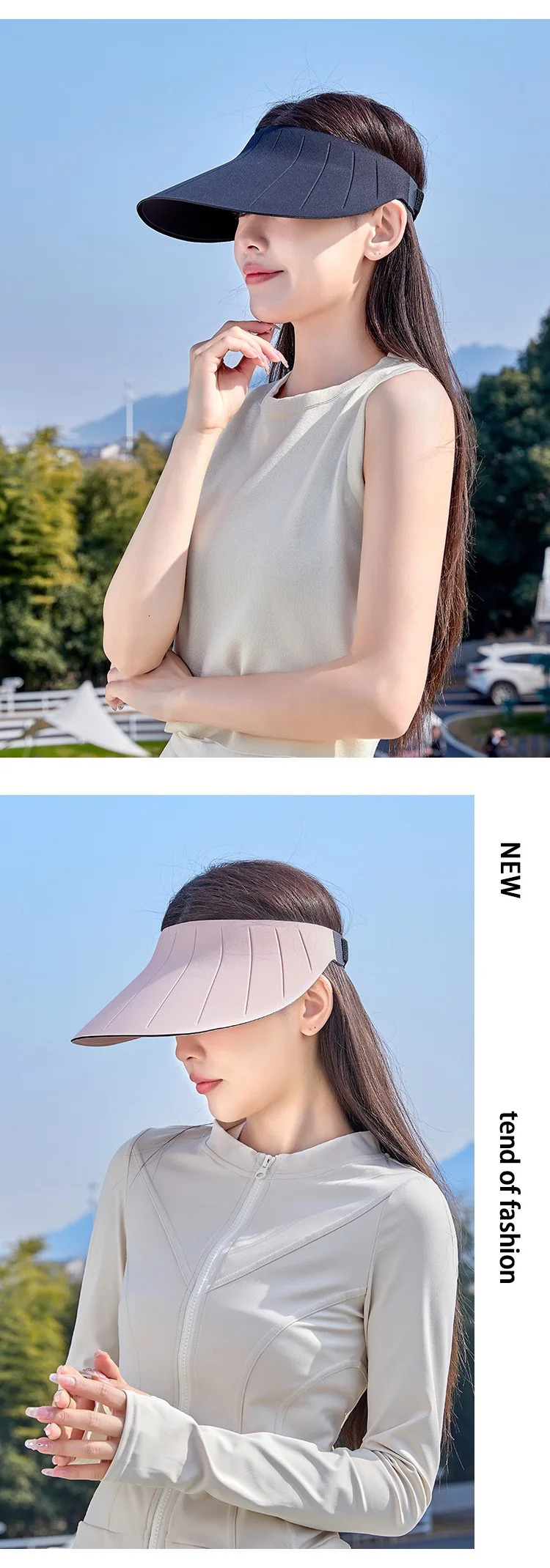 outdoor sun protection hat anti-UV breathable face-covering small large brim sports cycling empty top hat 250219