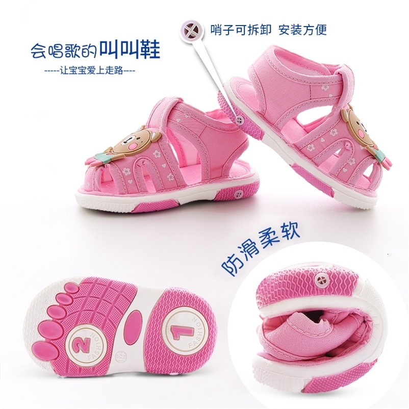 baby shoes with sound cute bibi toddler shoes for kids cartoons boys sandals for girls bunny infantil slippers 250219