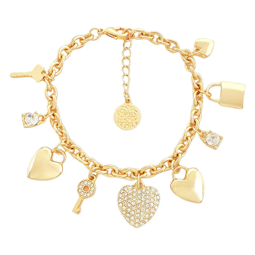Charm Bracelets Design Love Lock Jewelry Personalized Full Diamond Peach Heart Bracelet Womens Qingdao Jewelry H25220