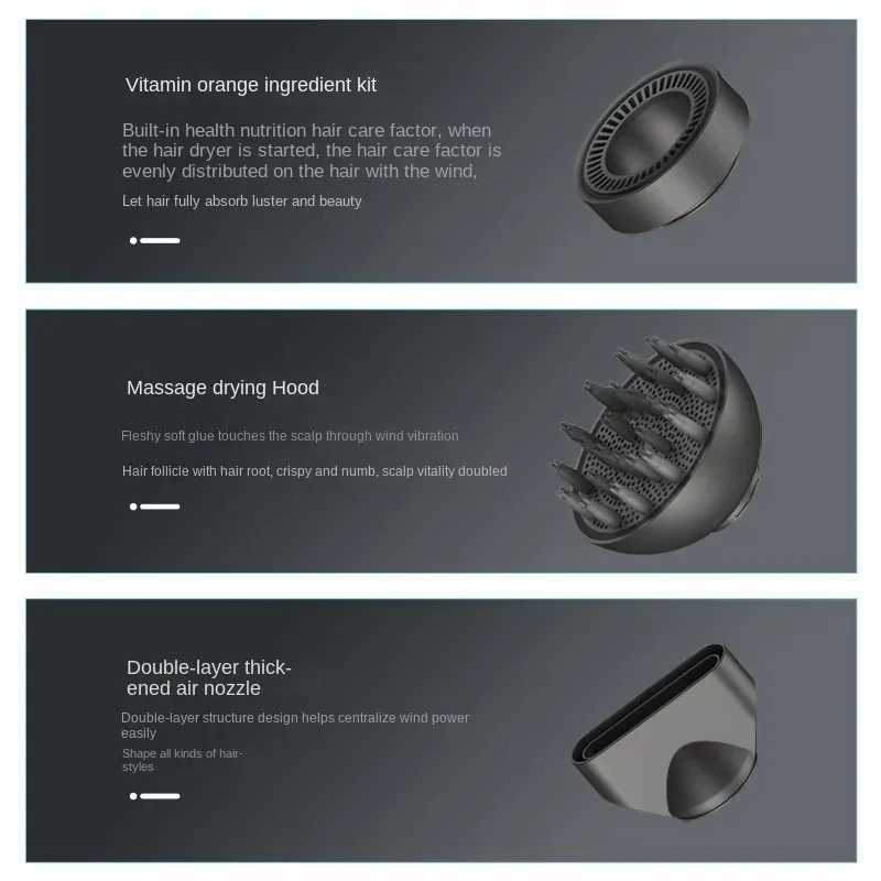 Professional high-speed hair dryer salon strong wind 0000Rpm negative ion hair care fast drying barber styling tool W250220