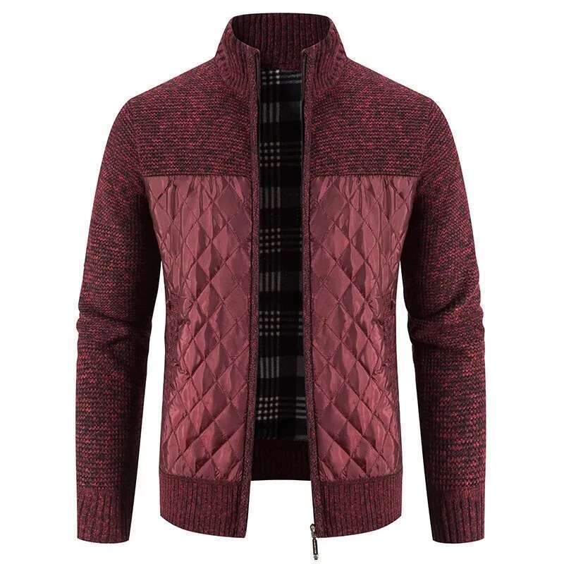 Zippered jacket high-neck cut covers for men, solid optics, warm sweater, autumn, winter, new