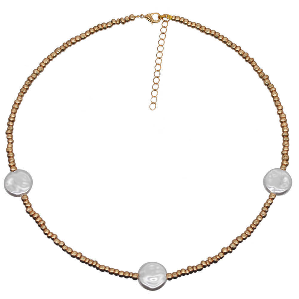 Pendant Necklaces Multi layer jewelry mixed with Pearl Choker Necklace Fashion Color Rice bead clavicle chain short neck chain H25219