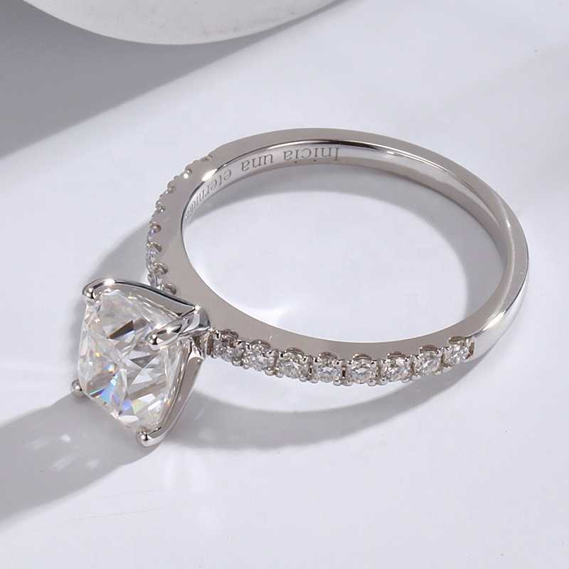 Cushion Moissanite Women Ring Customized Manufacturer Silver 925 Engagement Rings 10K 14k 18K Pure Gold Wedding Moissanite Rings