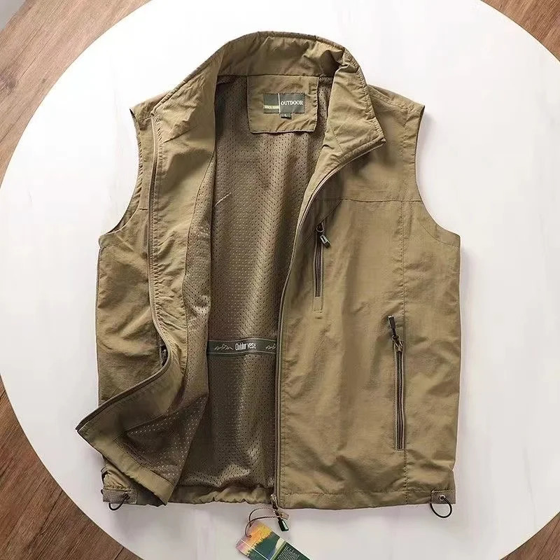 Outdoor multi pack vests work clothes vests customized stock casual waterproof vest 250219