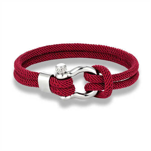 Charm Bracelets Stainless steel horseshoe buckle fashionable double-layer Milan rope outdoor mens bracelet H25220