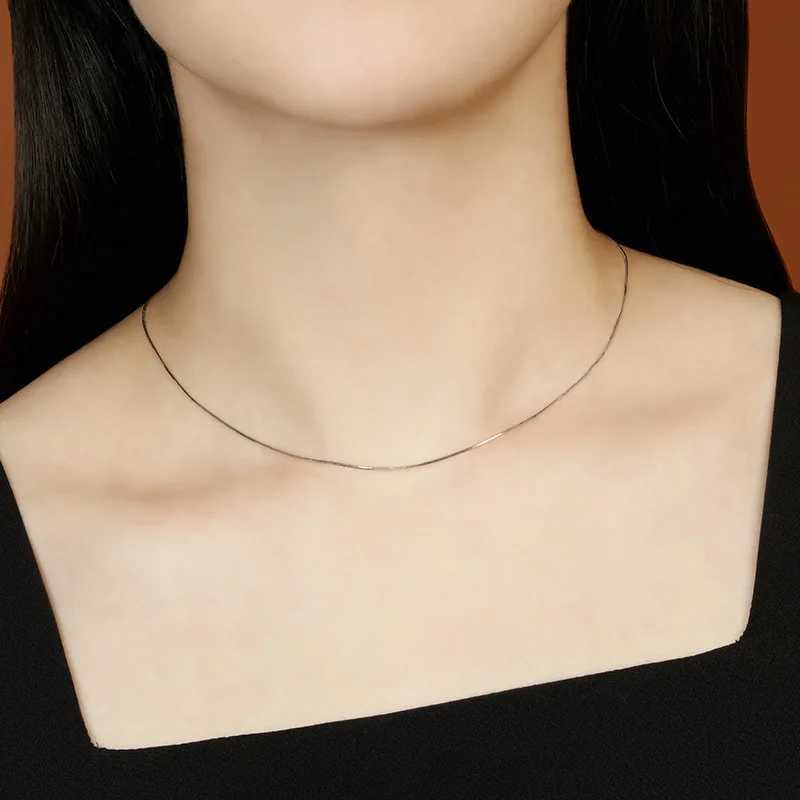 1.2mm Silver Color Stainl Steel Snake Bone Chain Necklace For Women Simple Chain Choker Titanium Steel Jewelry Fashion GiftXJ250219