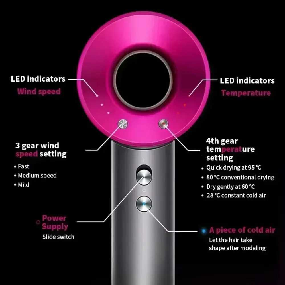 Hair Dryer with Hot and Cold Air Functionality Lightweight 5 in Professional Styling Tool for Easy Blowouts W250220