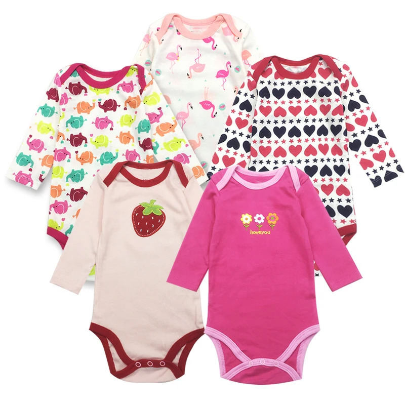 5piece/lot Baby Bodysuit born Babies Boys Girls Body Random 3 Pack 3 6 9 12 18 24 Months Infant Short Sleeve Clothing 250220