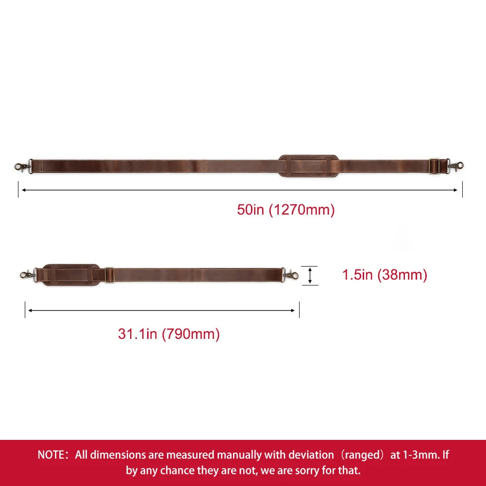 127cm Long Adjustable Genuine Leather Bag Strap for Crossbody Solid Color Messenger Shoulder Bag Strap Replacement Accessorie 250214