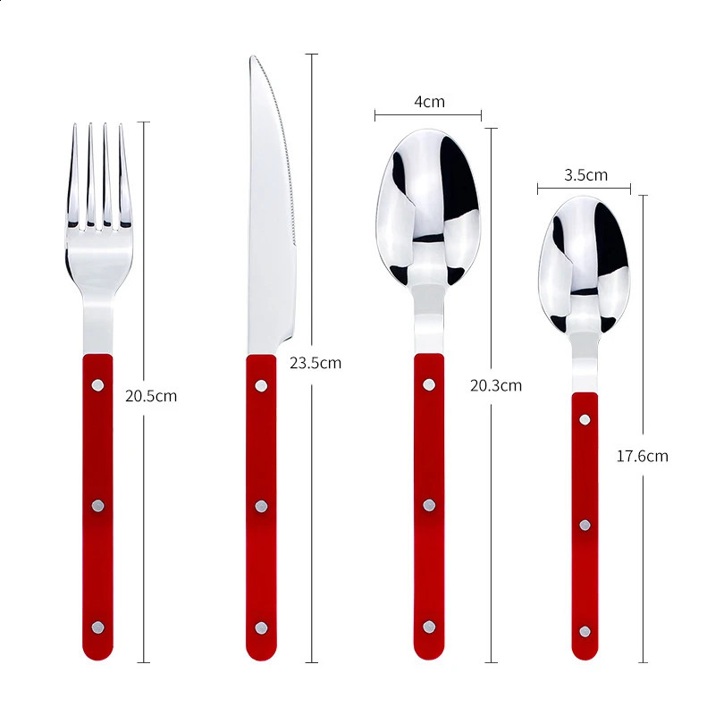 4pcs/Set Tableware 304 Stainless Steel Multiple Colors Table Spoon Knife Fork Tea Spoons Kitchen Food Dinner Modernly Decoration 250214